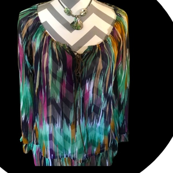 ❄️Winter Wonderland sheer❄️ blouse so beautiful - Picture 3 of 7